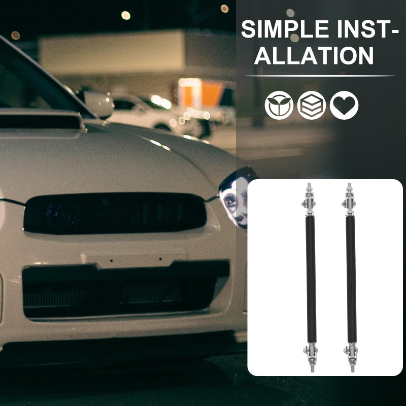 1 Pair Universal Adjustable Front Bumper Lips Splitter Support Rods Strut Tie Rods For Vehicle Bumper Diffuser Front Bumper Guard Rear Bumper Lips Rod Replacement - Image 3