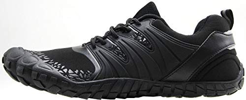 Oranginer Men's Boys Flexbile Barefoot Inspired Running Shoes Wide Toe Box Minimalist Shoes Breathable Outdoot Workout Shoes Cushioning Trail Running Sneakers Black Size 7 - Image 3