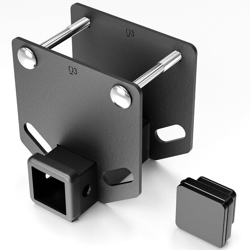 YZONA RV Bumper Hitch Receiver, 2 inch Tow Hitch Trailer Fits 4" x 4" Square Rear Beams, 3500 LBS Capacity Towing Adapter Openning for Camper Cargo Carrier Bike Racks RV Tire Carrier Ball Mounts - Image 1