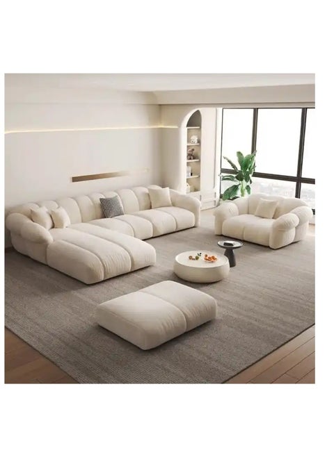 Modern High Qality Fabric L Shape Sofa Set With Chair and ottoman