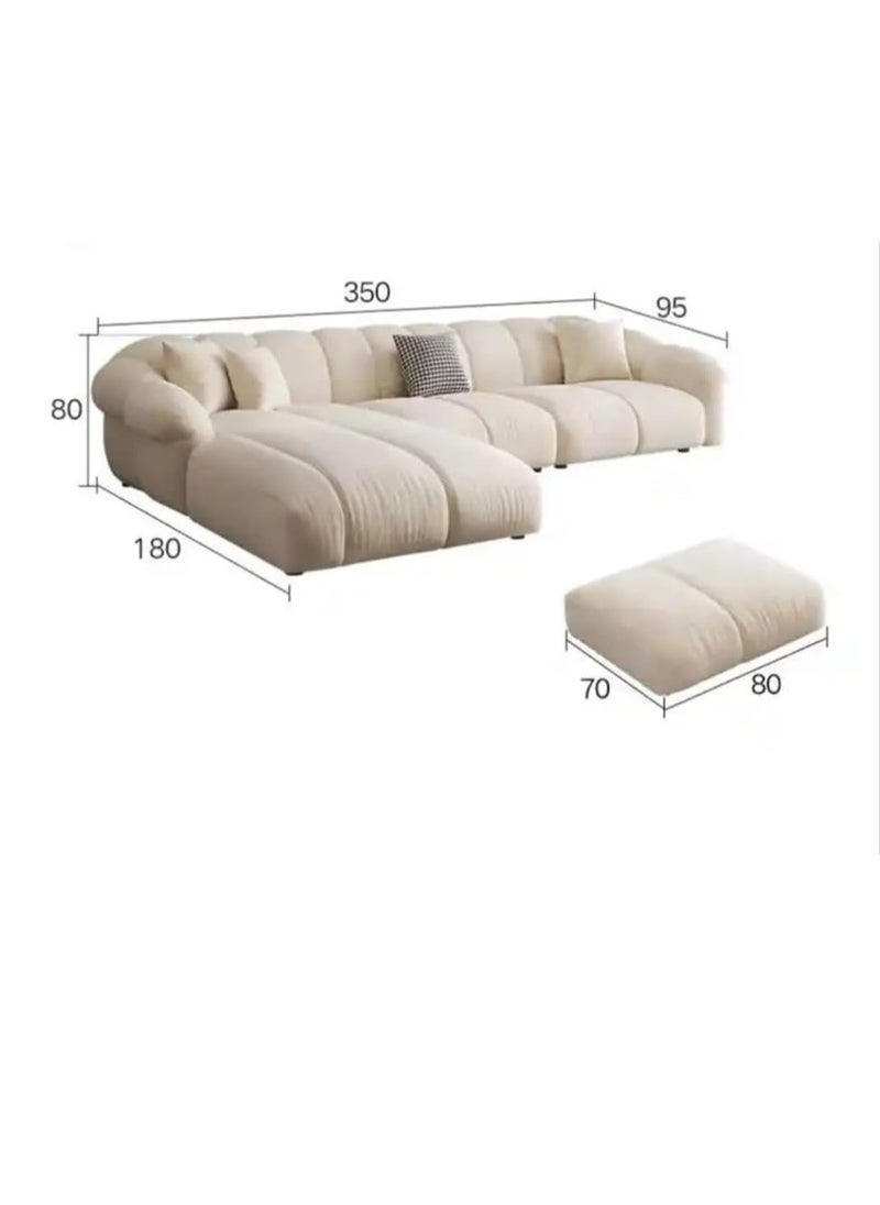 Comfynest - Modern High Qality Fabric L Shape Sofa Set With Chair and ottoman - Image 1