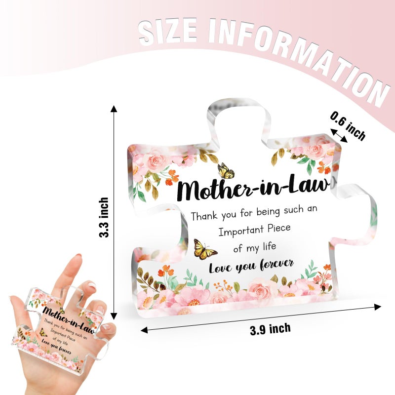 Buioata Mother in Law Gifts - Acrylic Puzzle Piece  Gifts for Mother in Law  Mother in Law Birthday Gifts  Mother-in-law Mothers Day Anniversary Love Gifts  3.9 x 3.3 inch - Image 2