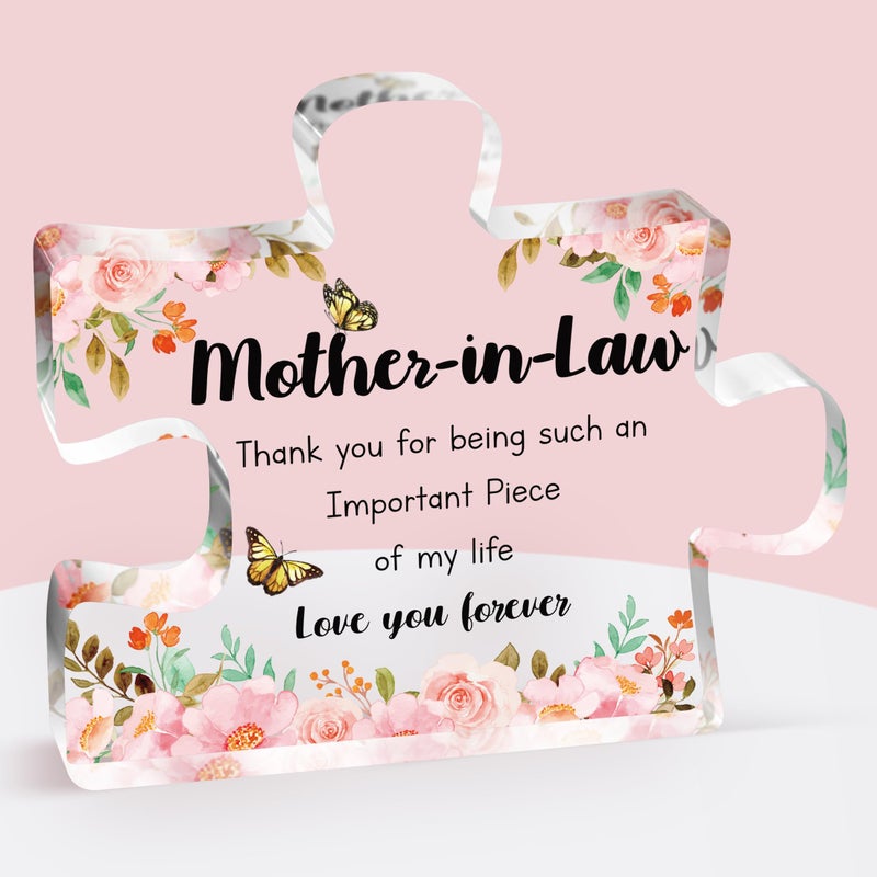 Buioata Mother in Law Gifts - Acrylic Puzzle Piece  Gifts for Mother in Law  Mother in Law Birthday Gifts  Mother-in-law Mothers Day Anniversary Love Gifts  3.9 x 3.3 inch - Image 1