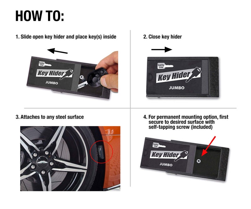 Lucky Line Jumbo Magnetic Key Hider, Case Holder for Larger Keys and Transponders (91501) - Image 4