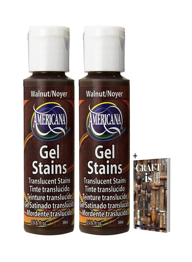 Decoart Americana Walnut Gel Stain - 2 Pack 2oz Water-Based Wood Stain Solution Finish for Board, Planks, Decor, Craft, Room & Outdoor Furniture With E-book - Image 1