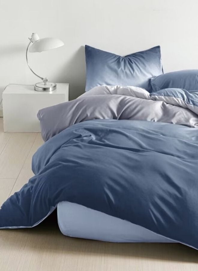 LUNA Home Queen Size 6 Piece  Duvet Cover Set, Ombré Blue Bedding set - Image 1