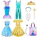 Meland Princess Dress Up for Girls Dress Up Clothes for Girl Age 38 Year Old Gift Idea for Birthday Christmas - Image 3