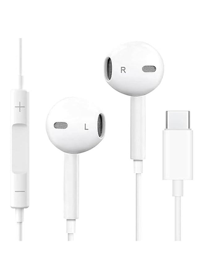 Generic SH-Protect USB C Headphones Type C Earphones Earbuds Built-in Mic & Volume Control Headset Compatible with iPhone 16/15 Pro/Max, Galaxy S24/S23/S22/S21, Pixel 7 6 5 Other  - Image 1