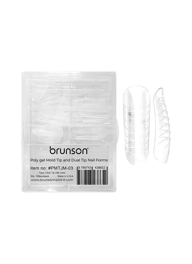 brunson Dual Nail Forms for Poly Extension Gel Pre-shaped False Tips with Scale 120pcs Manicure Tool for Nail Extensions Mold Nail Tips Acrylic Nails False Nails Manicure Tool 