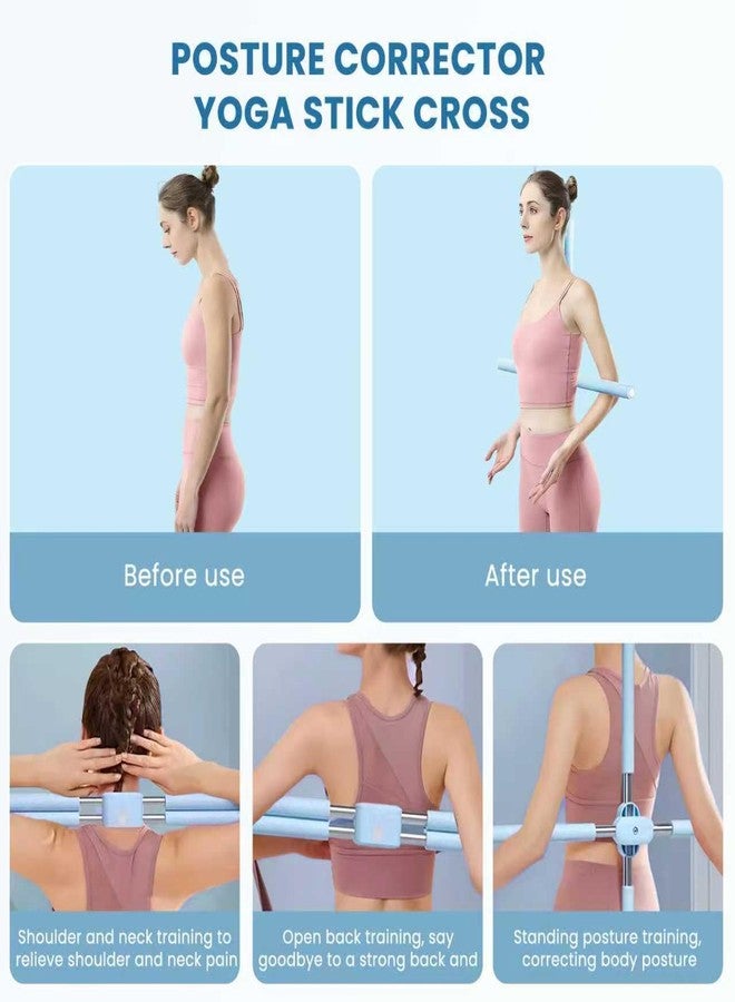 Roenae Yoga Stick, Back Cross Orthosis for Adult And Child, Foam Stainless Steel Material, Improving Hunchback and Chest Back Support, Hump Corrector Posture Corrector Stick Stretching rod(23.6-35.4in) - Image 2