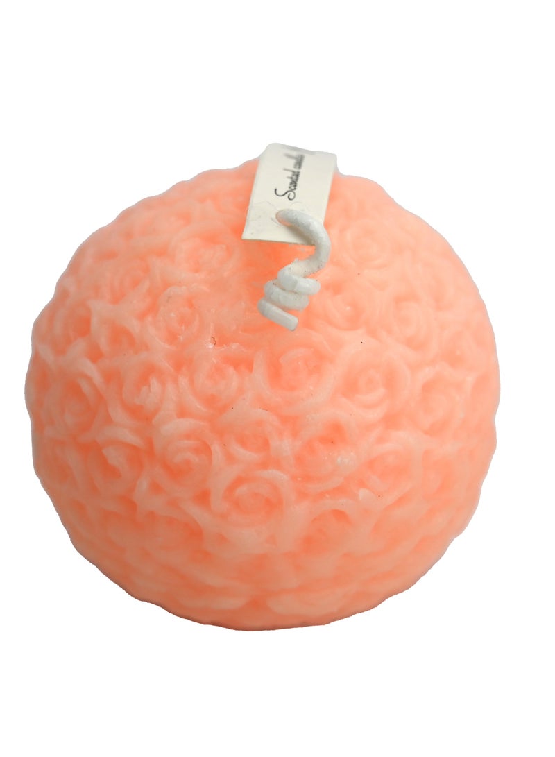 Pink Floral Design Scented Candles For Bedroom, Pink Seasons Holiday Candle For Seasons Holiday  Table Decoration, Floral Ball Scented Candles For Home Decoration