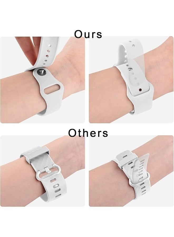 ELTRAZONE White Soft Silicone Sport Band for Samsung Galaxy Watch 6 (40mm/44mm) & Galaxy Watch 6 Classic (43mm/47mm) - 20mm Replacement Strap for Men and Women - Image 4