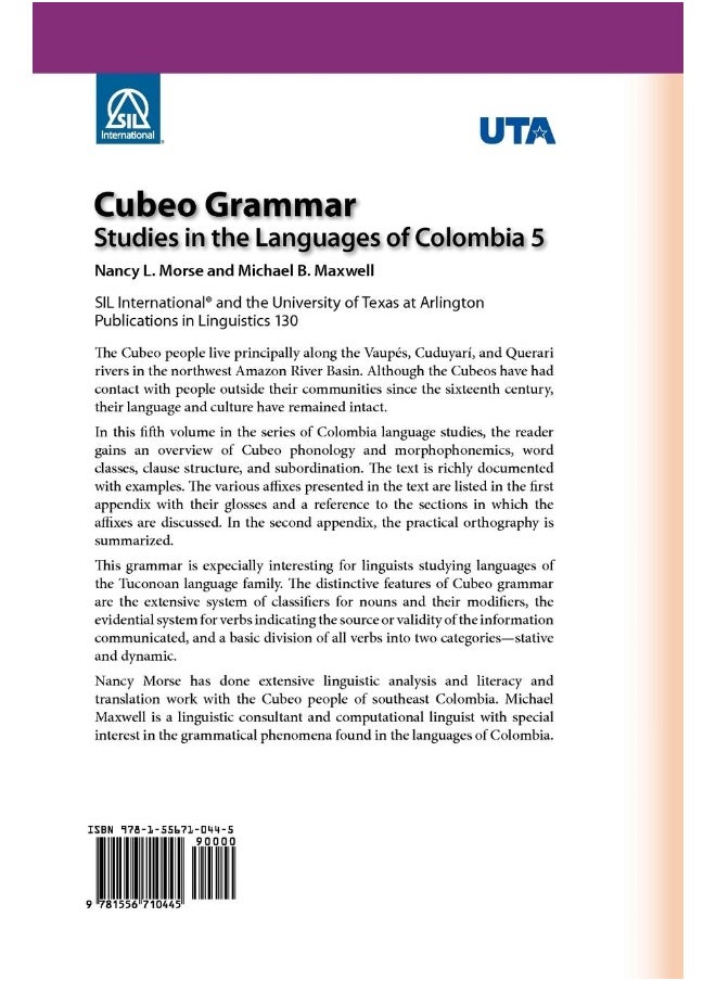 Cubeo Grammar: Studies in the Languages of Colombia 5  - Image 2