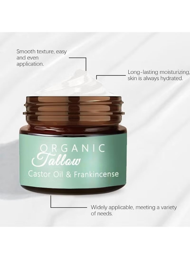 Organic Grass-Fed Beef Tallow with Frankincense Oil & Castor Oil, Organic Beef Tallow Moisturizer for Skin, Tallow and Manuka Honey Balm, Beef Tallow Frankincense Balm for Face, Body - Image 5