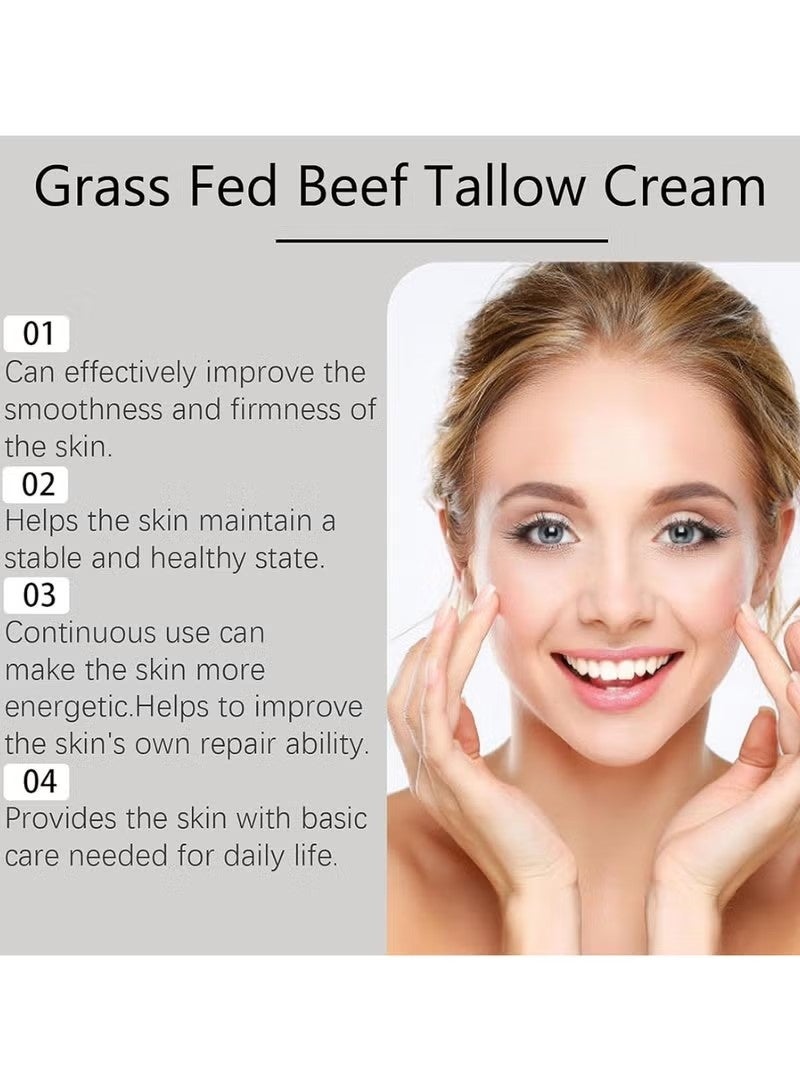Organic Grass-Fed Beef Tallow with Frankincense Oil & Castor Oil, Organic Beef Tallow Moisturizer for Skin, Tallow and Manuka Honey Balm, Beef Tallow Frankincense Balm for Face, Body - Image 2