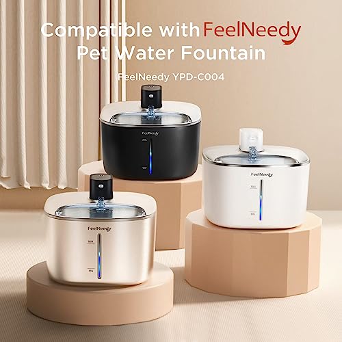 FEELNEEDY 6 Pack Cat Water Fountain Filter & 6 Pack Pump Sponges Replacement, Filter for 135 fl oz/4L Cat Water Fountain (YPD-C004P, YPD-C004S) - Image 2