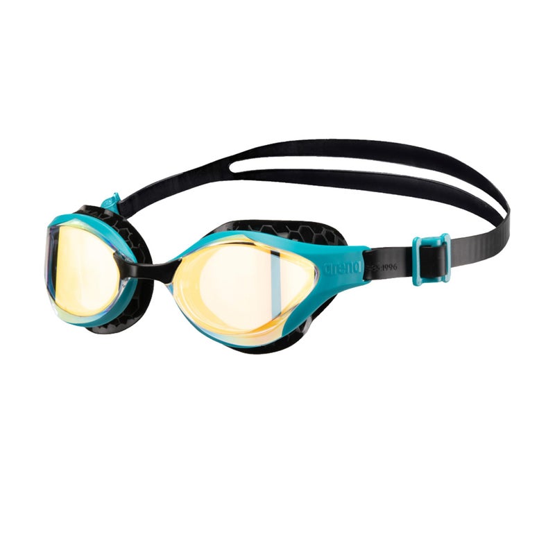 ARENA Unisex Adult AirBold Swipe AntiFog Training Swim Goggles for Men and Women Cushioned Seals Superior Comfort Mirror Lens Yellow CopperGreen Lake - Image 2