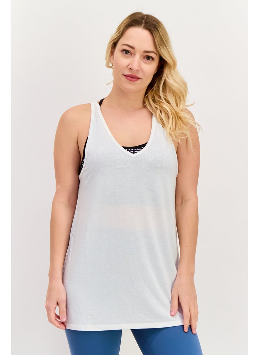 Champion Women Athletic Fit Training Tank Top, White  - Image 1