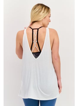 Champion Women Athletic Fit Training Tank Top, White  - Image 3