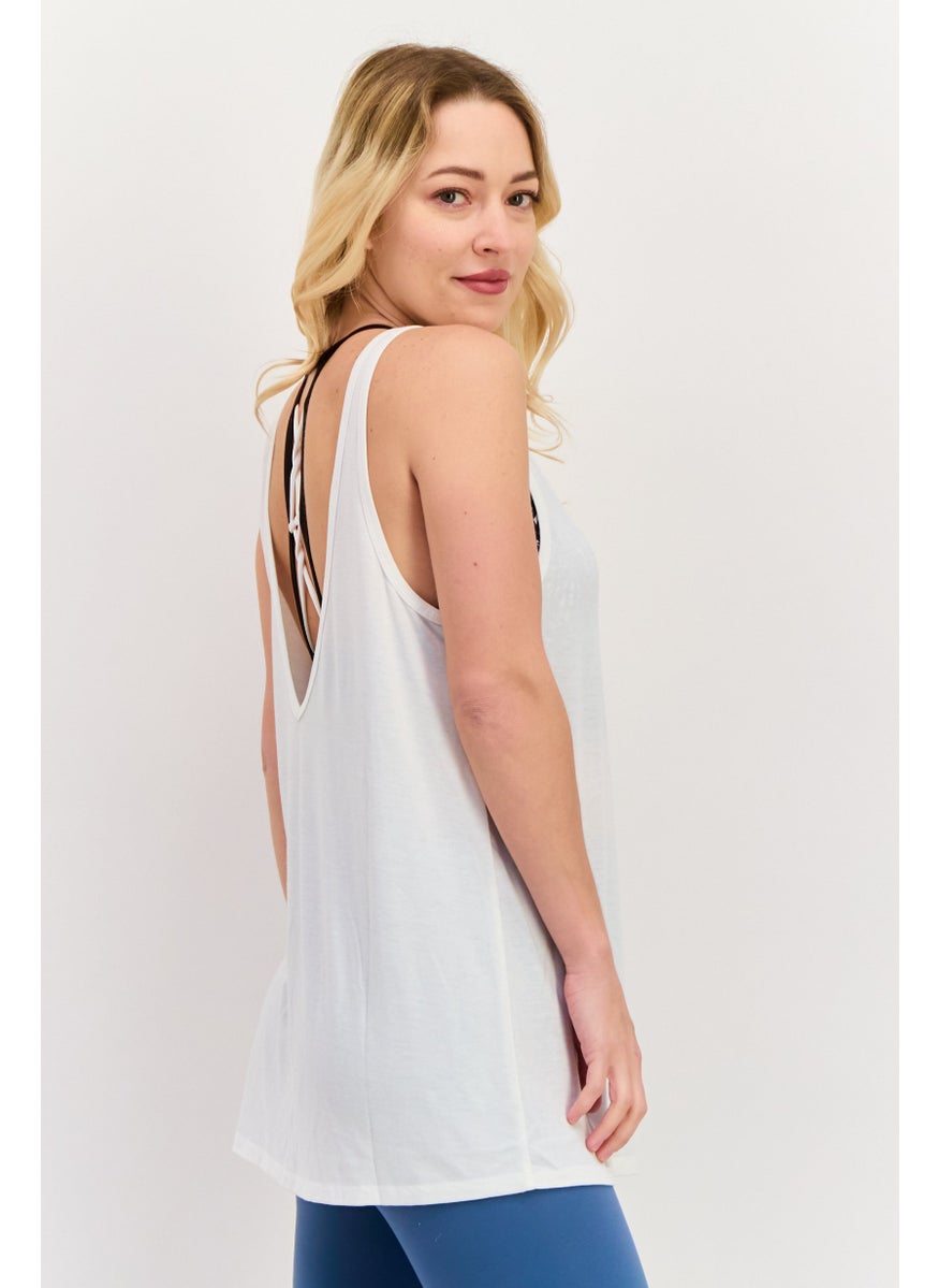 Champion Women Athletic Fit Training Tank Top, White  - Image 2