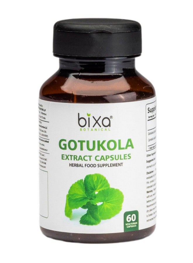 bixa BOTANICAL Ayurvedic Natural Herbal Supplement Gotu Kola (Centella Asiatica) Pure Authentic Premium Quality | Improve Overall Health (60 Count (Pack of 1), Gotu Kola Extract Capsules) - Image 1