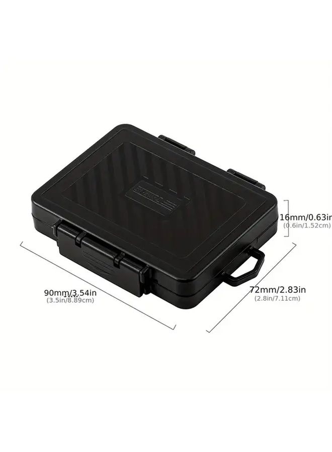 Black Memory Card Storage Box Holds 8 SD Cards Durable Silicone Case Compact Design Secure Closure - Image 2