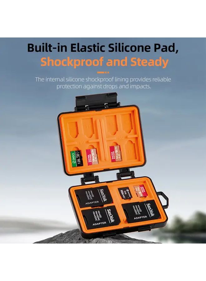 Black Memory Card Storage Box Holds 8 SD Cards Durable Silicone Case Compact Design Secure Closure - Image 5