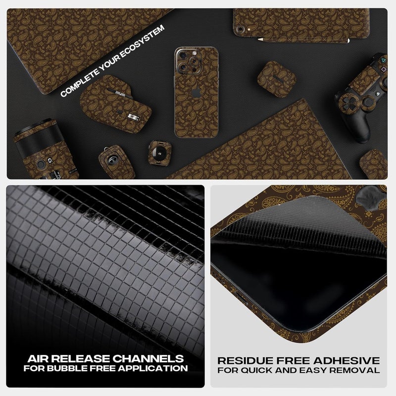 Capes Tablet Skins for Xiaomi Pad 6 | Ultra-Thin Protective Film | Anti-Scratch Vinyl Decal Skin | Not Case/Cover (Brown Paisley, Back Skin) - Image 5