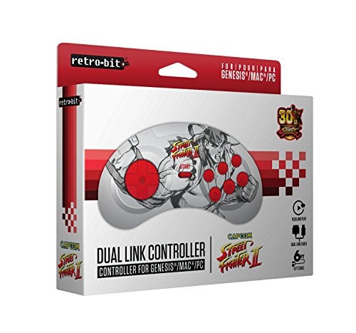 Retro Bit Retro-Bit Street Fighter Genesis & USB Dual Link Controller for PC, Mac - Sega Genesis - Image 3