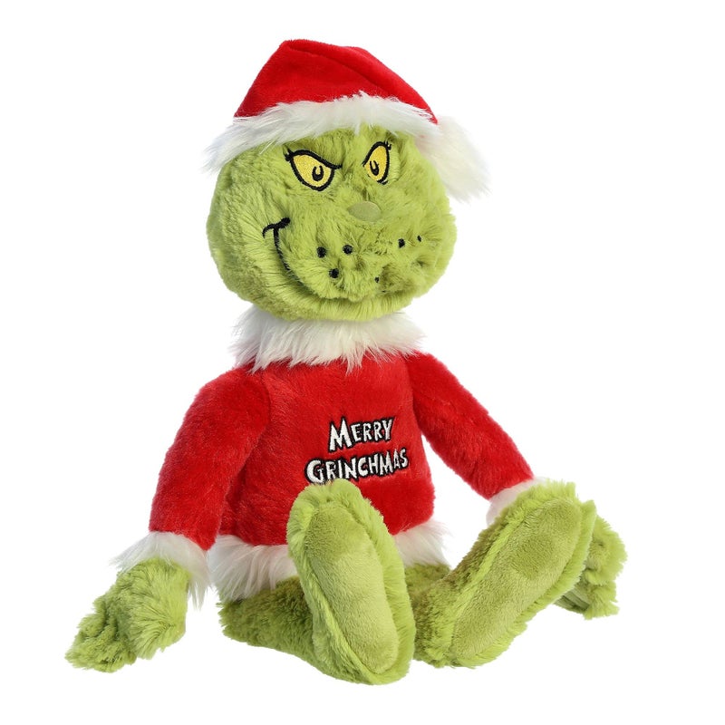 AuroraÂ® Whimsical Dr. Seussâ„¢ Merry Grinchmas Grinch Stuffed Animal - Officially Licensed Plush for Imaginative Play - Perfect for Kids and Adults - Green 16 Inches - Image 2