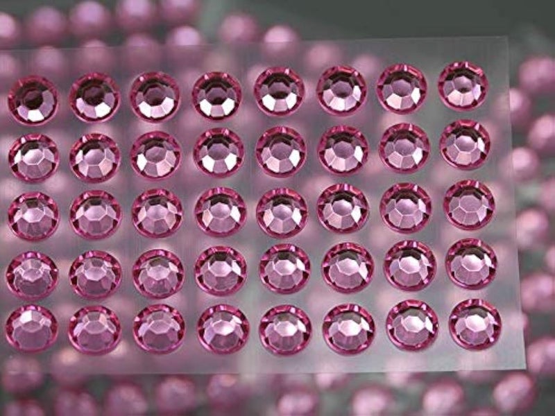 5mm SS21 Pink Self Adhesive Acrylic Rhinestones Plastic Face Gems Stick On Body Jewels for DIY Cards and Invitations Crafts Bling Sticker  5 Sheets  250PCS