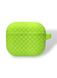 Generic AirPods 3 Silicone Case with Stylish Ribbed Design - Phosphor Green  - Image 1
