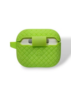 Generic AirPods 3 Silicone Case with Stylish Ribbed Design - Phosphor Green  - Image 3