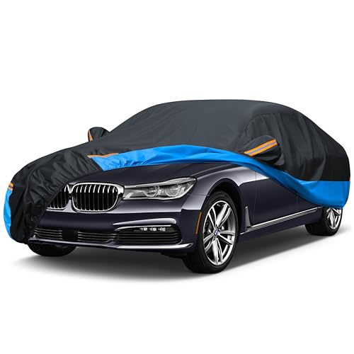 FSGRICH Car Cover Waterproof All Weather Outdoor Windproof Dustproof UV Protection Fit Sedan Audi A7,Buick Century,Honda Accord,Chevrolet ss - Image 1