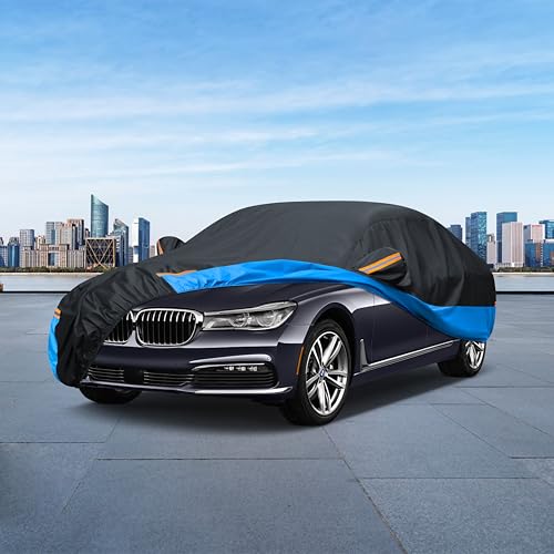 FSGRICH Car Cover Waterproof All Weather Outdoor Windproof Dustproof UV Protection Fit Sedan Audi A7,Buick Century,Honda Accord,Chevrolet ss - Image 4