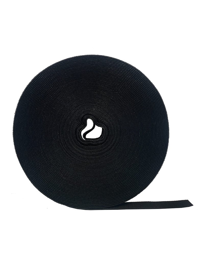 KABLE KONTROL Kable Kontrol Hook and Loop Tape Roll  34 Wide x 75 Ft Long  Double Sided Heavy Duty NonAdhesive NonSticky Nylon Reusable Fastener Strip Adjustable Strap Wire Organizer Cable Wrap  Black 