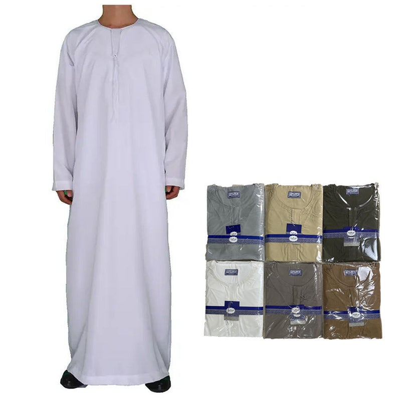 Men's Ethnic Long Kurta with Solid Color, Round Neck, Embroidered Accents, and Pocket Detail - Polyester Casual Wear - Image 2