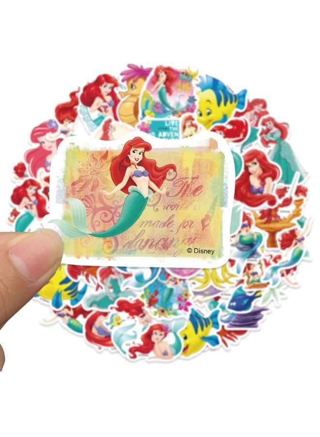 50PCS Mermaid Stickers Pack, Cartoon Vinyl Waterproof  Sticker for Water Bottle, Laptop, PC, Case, Car, Notebook, Skateboard, Journal, Aesthetic Stickers as Gifts for Kids, Teens, Girls - Image 5