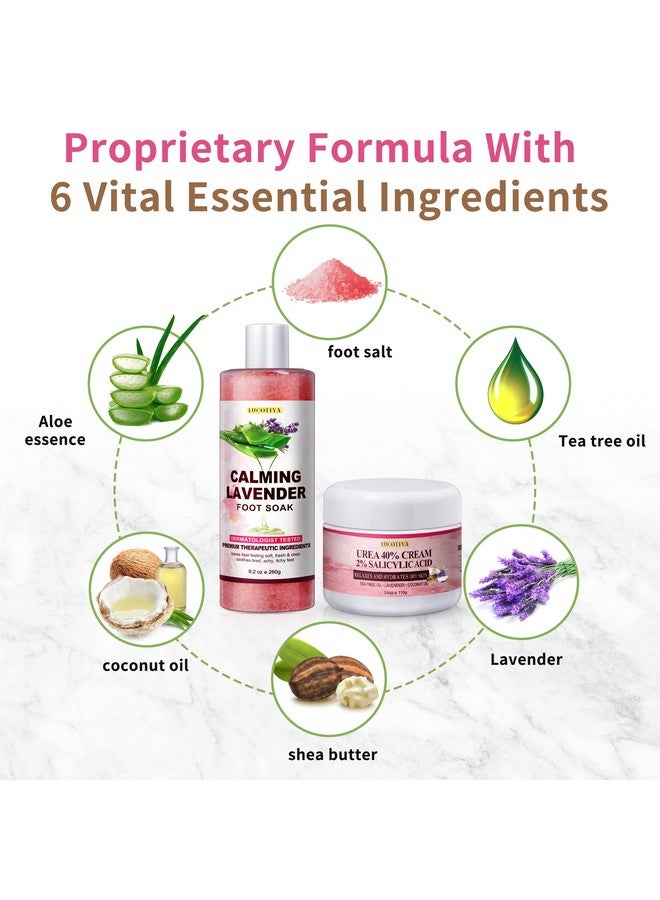 LUCOTIYA Foot Soak Set Pedicure Kit Foot Spa Callus Remover For Feet Cuticle Remover Foot File For Dead Skin Pink Salt Urea Cream For Feet Aloe Lavender Pedicure Supplies Dry Cracked Feet For Women Men - Image 5