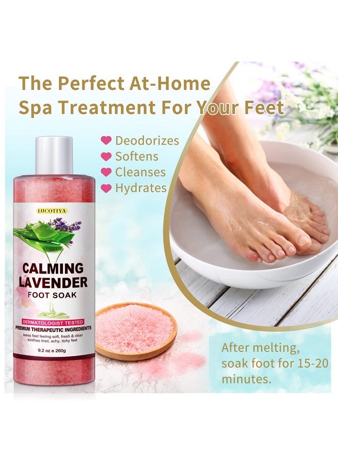 LUCOTIYA Foot Soak Set Pedicure Kit Foot Spa Callus Remover For Feet Cuticle Remover Foot File For Dead Skin Pink Salt Urea Cream For Feet Aloe Lavender Pedicure Supplies Dry Cracked Feet For Women Men - Image 2