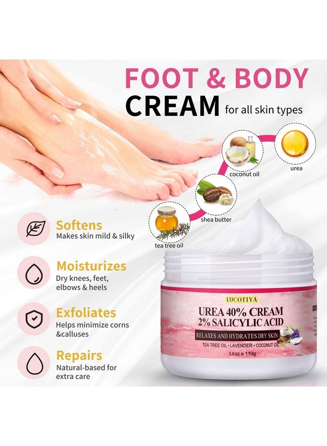LUCOTIYA Foot Soak Set Pedicure Kit Foot Spa Callus Remover For Feet Cuticle Remover Foot File For Dead Skin Pink Salt Urea Cream For Feet Aloe Lavender Pedicure Supplies Dry Cracked Feet For Women Men - Image 3