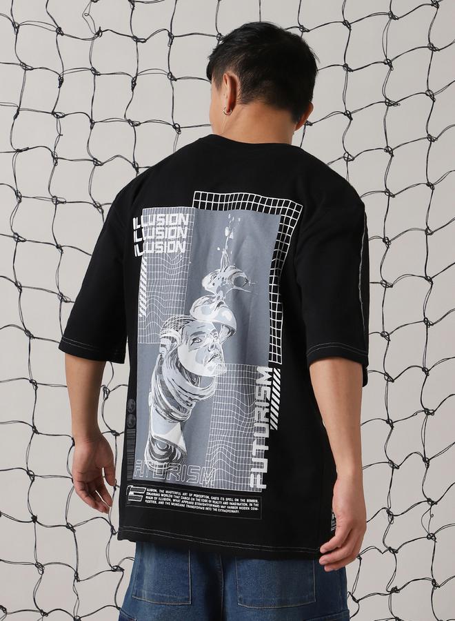 Hubberholme Graphic Print Cotton Oversized T-Shirt - Image 2