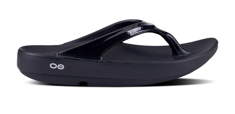 أوفوس UNISEX OOLALA THONG SPORTS SANDALS BLACK