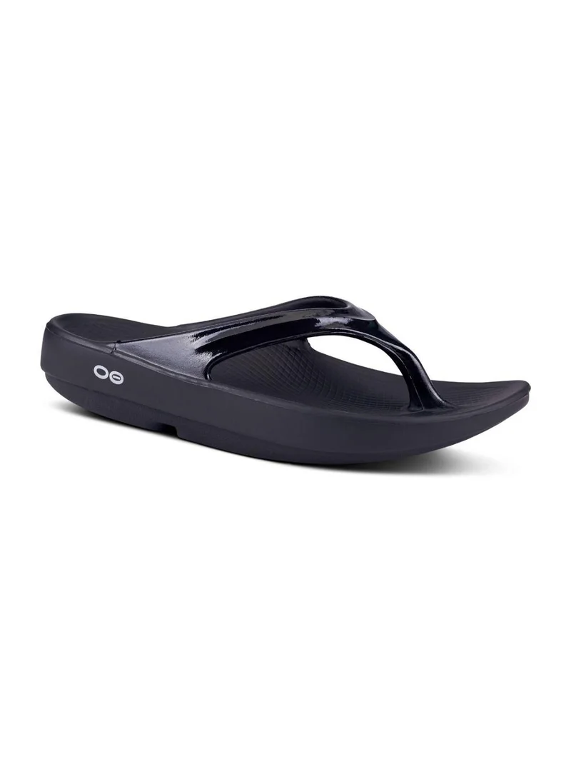 أوفوس UNISEX OOLALA THONG SPORTS SANDALS BLACK