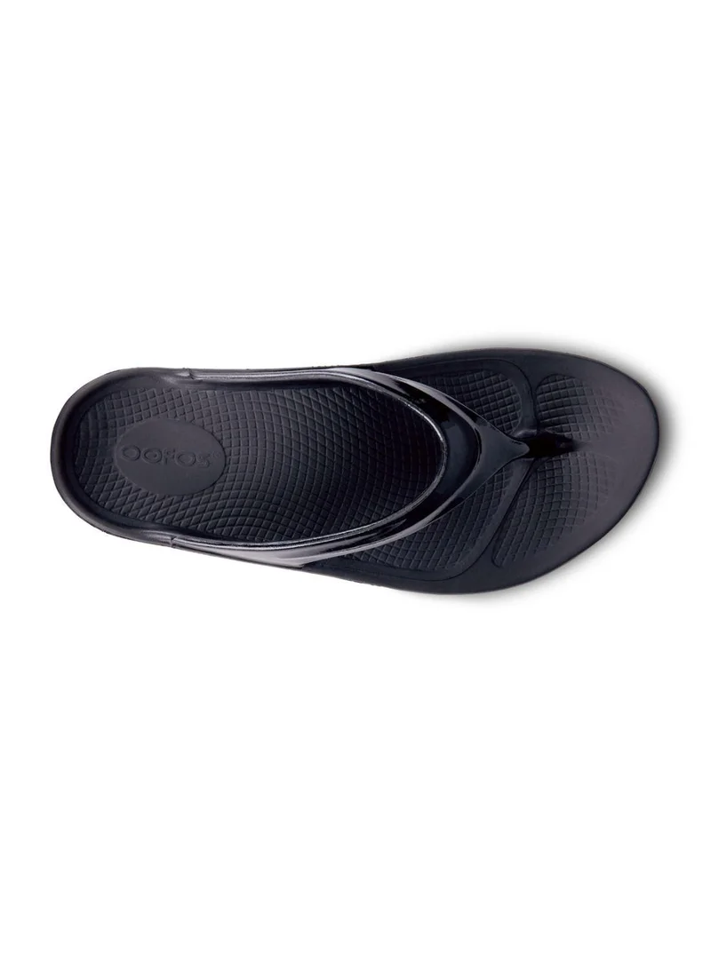 OOFOS UNISEX OOLALA THONG SPORTS SANDALS BLACK