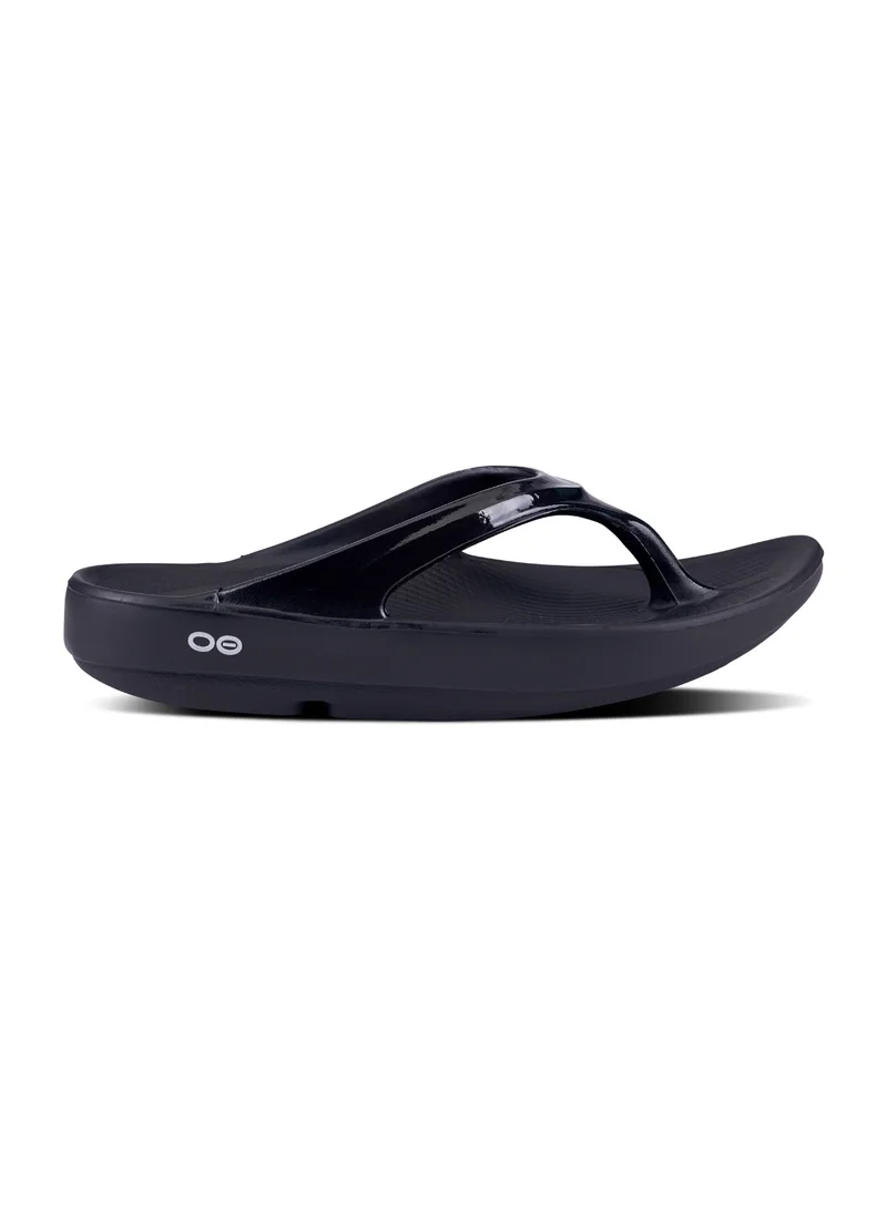 أوفوس UNISEX OOLALA THONG SPORTS SANDALS BLACK