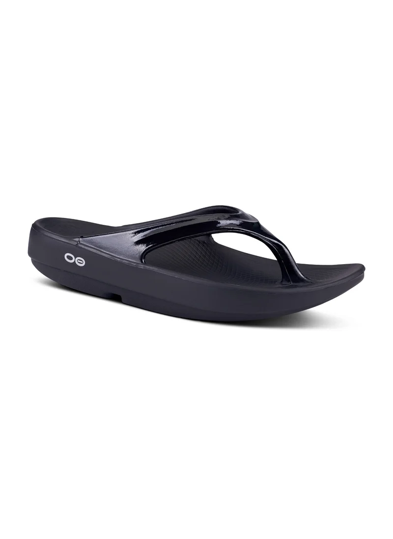 OOFOS UNISEX OOLALA THONG SPORTS SANDALS BLACK