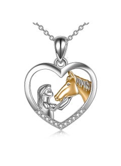 Generic Girl And Horse Necklace For Girls Sterling Silver Horse Jewellery Gifts For Women  - Image 1