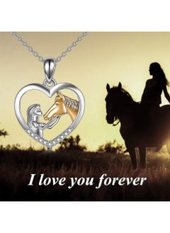 Generic Girl And Horse Necklace For Girls Sterling Silver Horse Jewellery Gifts For Women  - Image 4