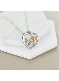 Generic Girl And Horse Necklace For Girls Sterling Silver Horse Jewellery Gifts For Women  - Image 3